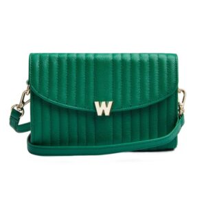 Wolf Mimi Crossbody Bag with Wristlet & Lanyard Forest Green