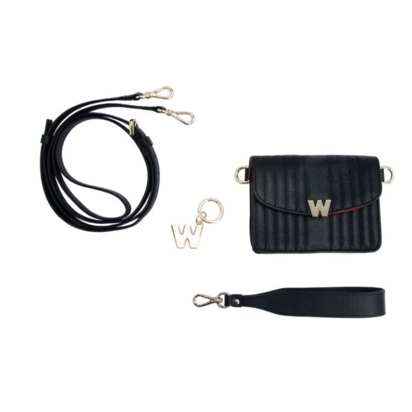 Wolf Mimi Mini Bag with Wristlet & Lanyard Black